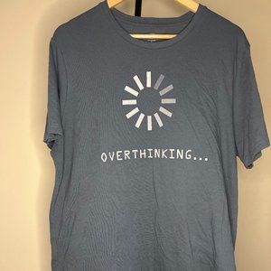 Old Navy Soft Washed "Overthinking" Tee - Light Blue